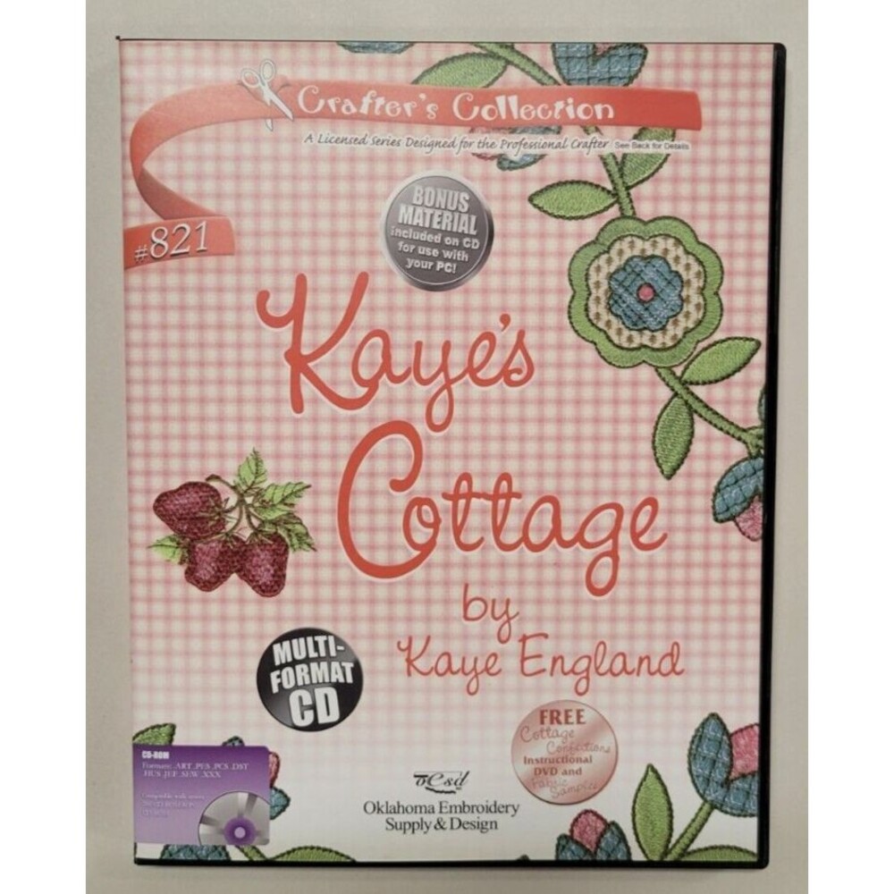 821 Kaye's Cottage‎ by Kaye England Crafter's Embroidery CD Software OESD